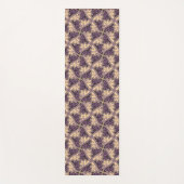 葉またはハミングバードのテッセレーション – 紫色の黄色 ヨガマット (正面)