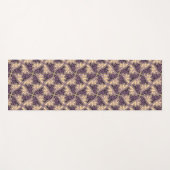 葉またはハミングバードのテッセレーション – 紫色の黄色 ヨガマット (正面(横))