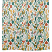 葉をテーマにしたシャワーカーテン