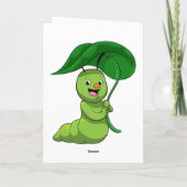 葉をパラソルにしている幼虫 カード (裏面)