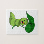 葉をパラソルに持つキャタピラー ジグソーパズル (横)