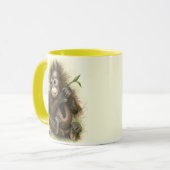 葉を持つオランウータンのベビー マグカップ (正面左)