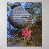 葉を水に落ちた付けたDesiderata詩 ポスター (正面)