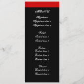 葉を黒にスクロールし、赤結婚のメニューカード メニュー (裏面)