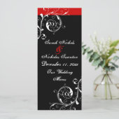 葉を黒にスクロールし、赤結婚のメニューカード メニュー (スタンド正面)