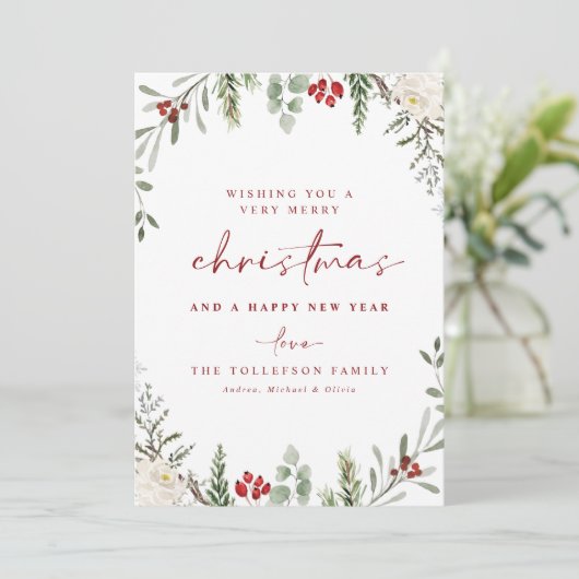 葉アイビー非素朴フォトクリスマスカード シーズンカード (スタンド正面)