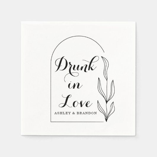 葉アーチミニマルのナ結婚プキン スタンダードカクテルナプキン (正面)