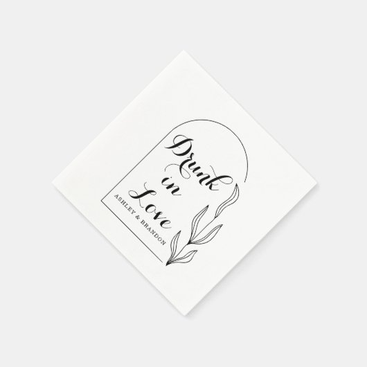葉アーチミニマルのナ結婚プキン スタンダードカクテルナプキン (角)