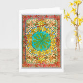 葉アールヌーボースタイルミュシャ カード (黄色い花)