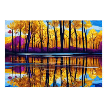 葉イエローオレンジパープルレイク反射