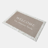 葉エレガントのファミリ名へようこそ ドアマット (アングル)