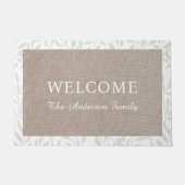 葉エレガントのファミリ名へようこそ ドアマット (正面)