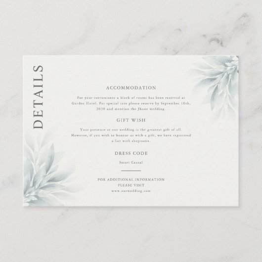 葉エレガントのモダン詳細 エンクロージャーカード (正面)