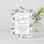 葉エレガントの冬の水の色結婚の 招待状 (スタンド正面)