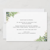 葉エレガントの引っ越しました新しいホームフォト移動 案内状 (裏面)