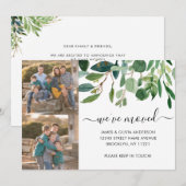 葉エレガントの引っ越しました新しいホームフォト移動 案内状 (正面/裏面)