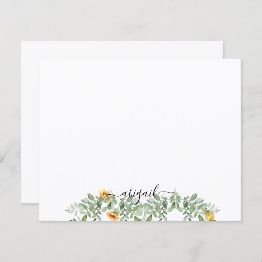 葉エレガントの水色ひまわりカスタム花 (正面/裏面)