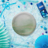 葉エレガントの淡水色結婚 ペーパープレート (パーティー)