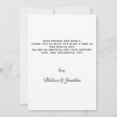 葉エレガントの葉PET PHOTO DOG結婚の感謝してい感想 サンキューカード (裏面)