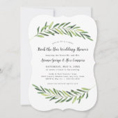 葉エレガントはバーウェディングシャワー 招待状 (正面)