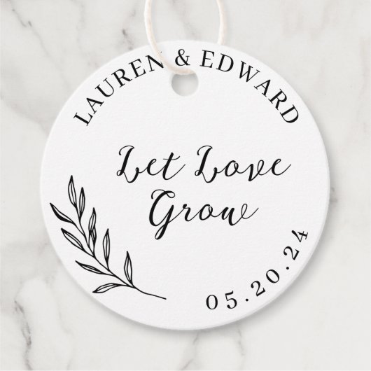 葉エレガントは愛の成長を結婚促す フェイバータグ (正面)