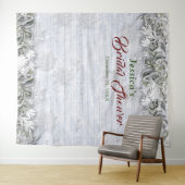 葉エレガントブライダルシャワーフォトブース背景 タペストリー (インサイチュ(横))