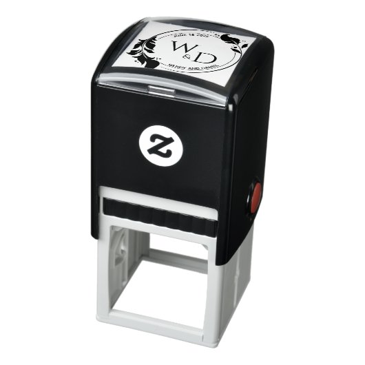 葉エレガント二重リングや輪モノグラム セルフインキングスタンプ (商品)