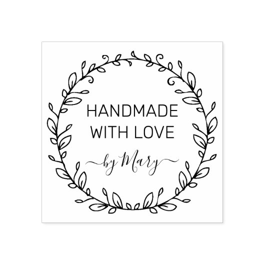 葉エレガント名前をカスタムする ラバースタンプ (インプリント)