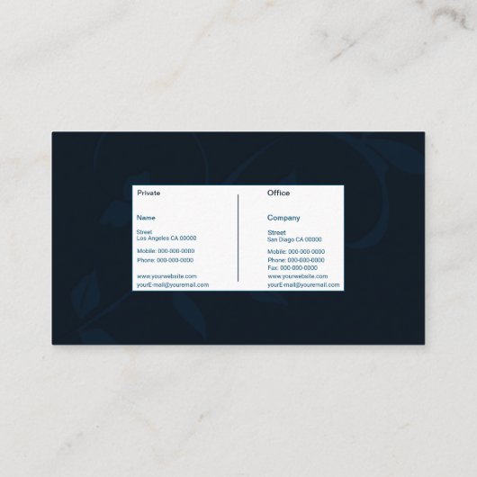 葉エレガント板 名刺 (裏面)