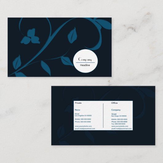 葉エレガント板 名刺 (正面/裏面)