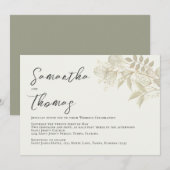 葉エレガント樹のセージ葉の葉 招待状 (正面/裏面)