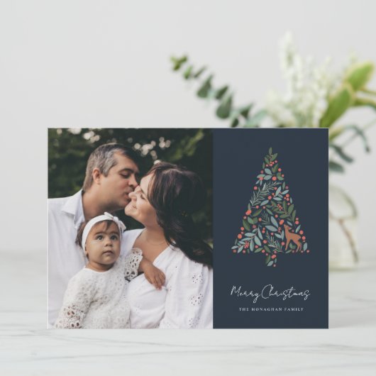 葉エレガント樹 |ネイビー |写真 シーズンカード (スタンド正面)