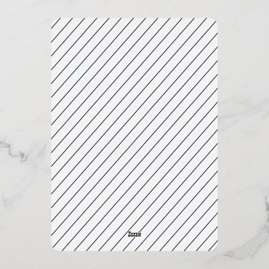 葉エレガント樹 |ネイビー |写真 箔シーズンカード (裏面)