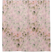 葉エレガント水色シャワーカーテン シャワーカーテン (正面)