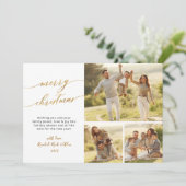 葉エレガント緑3数々の写真クリスマス シーズンカード (スタンド正面)