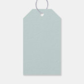 葉エレガント色の水色の植物性グリ結婚ーン ギフトタグ (裏面)