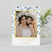 葉エレガント部 | Hanukkahフォトコラージュカード 箔シーズンカード (立ち正面)