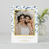 葉エレガント部 | Hanukkahフォトコラージュカード 箔シーズンカード (立ち正面)