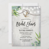 葉エレガント金ゴールドいかり&ロープブライダルシャワー 招待状 (正面)