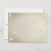 葉エレガント金ゴールドのリハ結婚ーサルディナーの 招待状 (裏面)