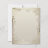 葉エレガント金ゴールド結婚式の日付カードを保存 招待状 (裏面)