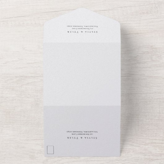 葉オレンジブラック結婚の全てを1つの招待状 オールインワン招待状 (外側)