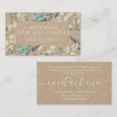 葉オンクラフト自然手作りの石鹸とキャンドル 名刺 (正面/裏面)