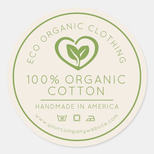 葉オーガニックハート ラウンドシール (正面)