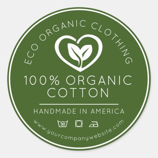 葉オーガニックハート ラウンドシール (正面)