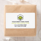 葉オーガニック状花六角農家&農業 ラベル (インサイチュ)