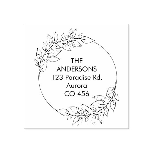 葉カスタム付きファミリ名 ラバースタンプ (インプリント)