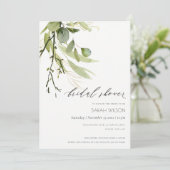 葉カッコいい緑葉水彩ブライダルシャワー 招待状 (スタンド正面)