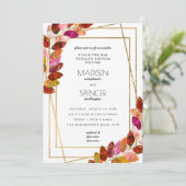 葉カップルストックザバーウェディングシャワー 招待状 (スタンド正面)