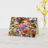 葉カラフルの形状ツリーの反射 カード (黄色い花)